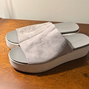 Marc Fisher Gray Suede Platform Sandals